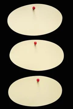 Three Oval Notes with Clipping Path 스톡 사진