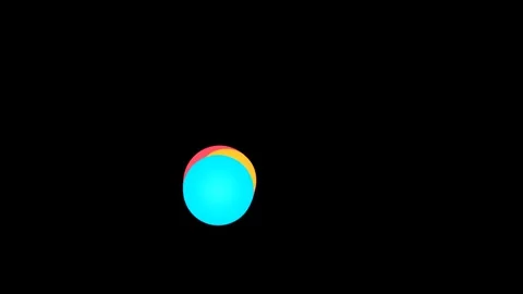 Three overlapping circular shapes in vibrant cyan yellow and red colors Video stock 335117340