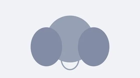Three overlapping cloud icons connected by a curved line Stock Illustration