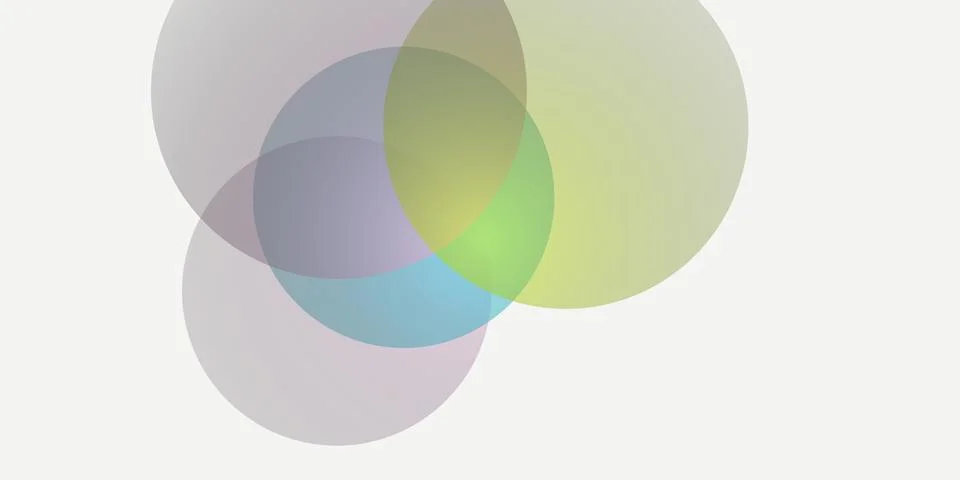 Three overlapping colored circles illustration Stock Illustration