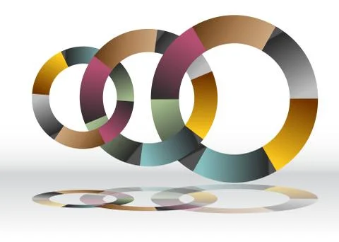 Three Overlapping Recycling Wheel Chart Illustrazione stock