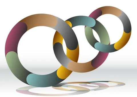 Three Overlapping Recycling Wheel Chart Stock Illustration