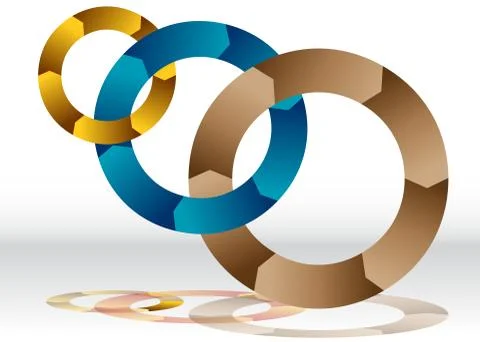 Three Overlapping Recycling Wheel Chart Illustrazione stock