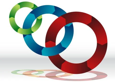 Three Overlapping Recycling Wheel Chart Illustrazione stock