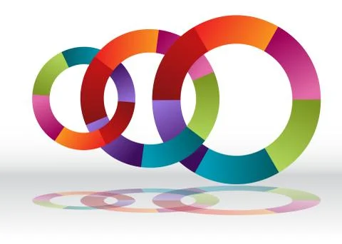 Three Overlapping Recycling Wheel Chart Stock Illustration