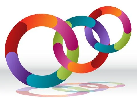 Three Overlapping Recycling Wheel Chart Stock Illustration