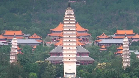 Three Pagodas in Dali, Video stock 47869978