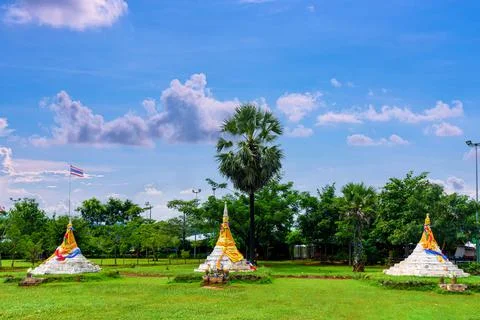Three Pagodas Pass or Dan Chedi Sam Ong is a border between Thailand and the  Stock Photos
