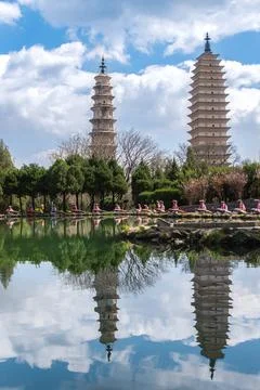 The Three Pagodas Stock Photos