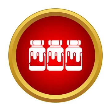 Three paint bottles icon showing artistic hobby supplies Stock Illustration