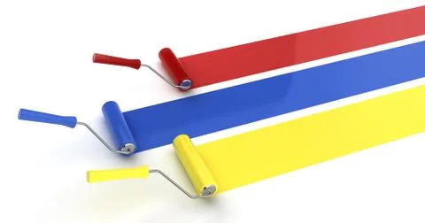 Three paint rollers Stock Illustration