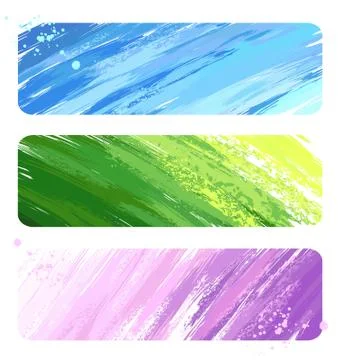 Three painted banner Stock Illustration
