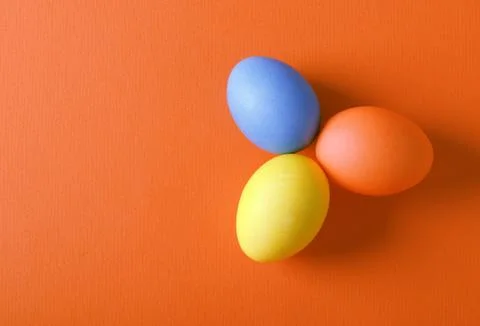 Three painted easter eggs Stock Photos