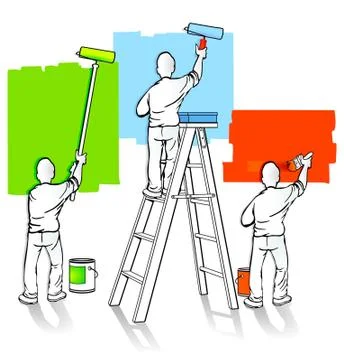 Three painters Stock-Illustration