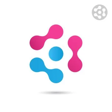 Three pair of connected dots Stock Illustration