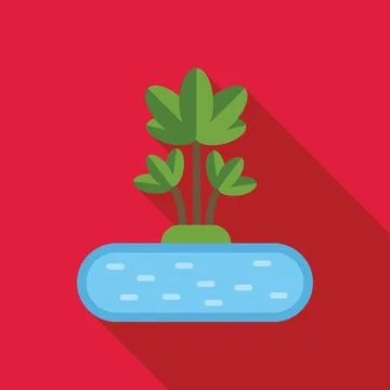 Three palm trees growing on a tiny tropical island Stock Illustration