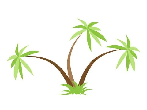 Three palm trees isolated Stock Illustration