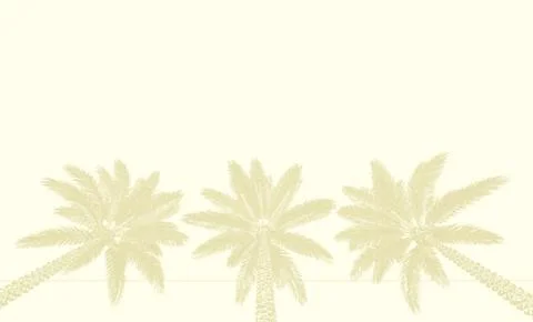 Three palms tinted with light yellow Stock Illustration