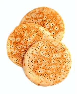 Three pancakes close up. Foto stock