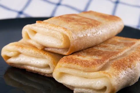 Three pancakes Stock Photos