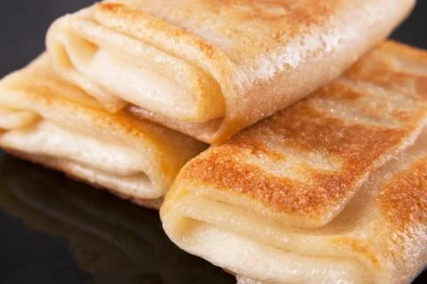 Three pancakes Stock Photos