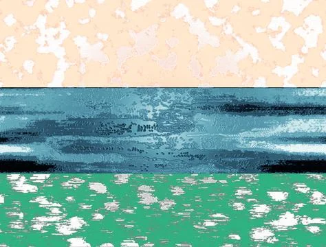 Three Panel Color Block Distressed Paint Splatter Background for Modern Wal.. Stock Illustration