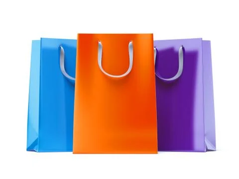 Three paper bags Illustrazione stock