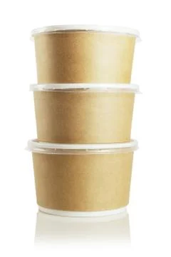 Three Paper Containers Stock Photos