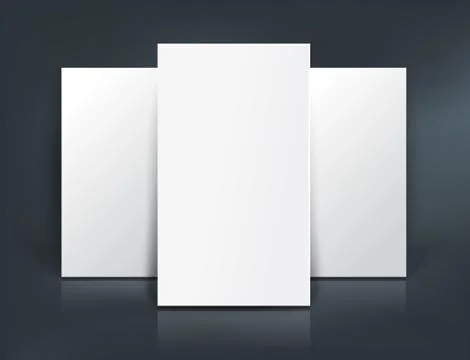 Three paper sheets mockup. Vector illustration Stock Illustration