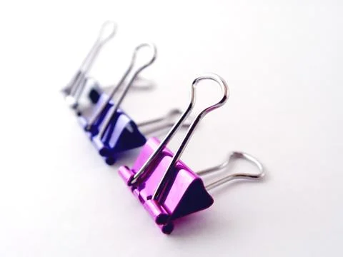 Three papers clips Stock Photos