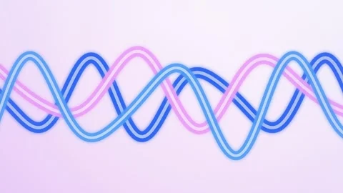 Three parallel wavy lines undulate in a smooth rhythmic flow Stock Footage 340831631