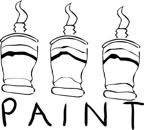 Three partially used tubes of oi paint 库存插图