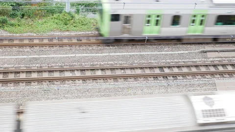 Three Passenger train passing . Stock Footage 229250074