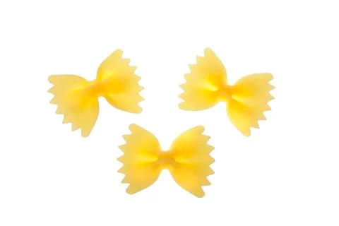 Three pasta farfalla isolated Stock Photos