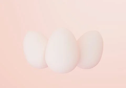 Three Pastel Easter Eggs on light background, eastertime Stock Illustration