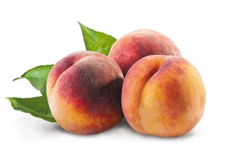 Three peaches Stock Photos
