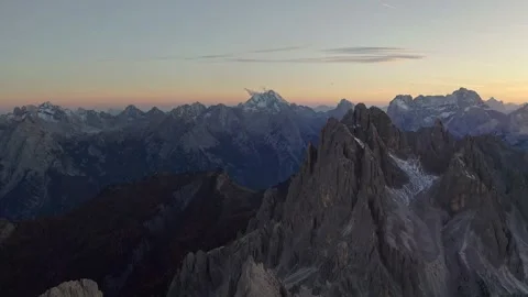 Three Peaks in the Dolomites World Heritage Site in South Tyrol, Italy Stock Footage 231900286