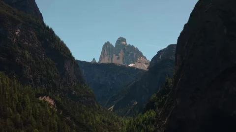 Three Peaks of Lavaredo in the Dolomites of South Tyrol, Italy. Scenic Vídeo Stock 337632067