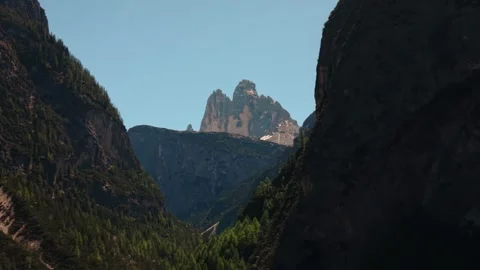 Three Peaks of Lavaredo in the Dolomites of South Tyrol, Italy. Scenic Vídeo Stock 337632184