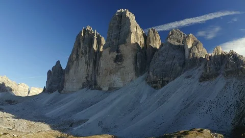 The Three Peaks  of Lavaredo Mountains Stock Footage 128948375