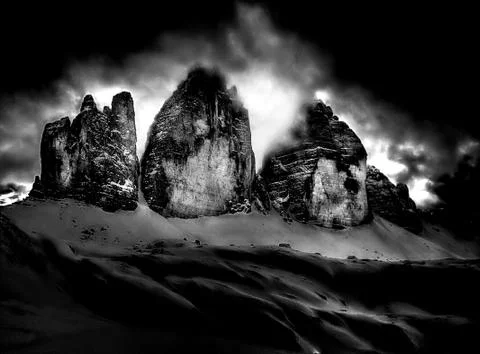 Three peaks of Lavaredo Stock Photos