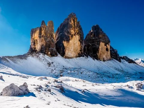 Three peaks of Lavaredo Stock Photos