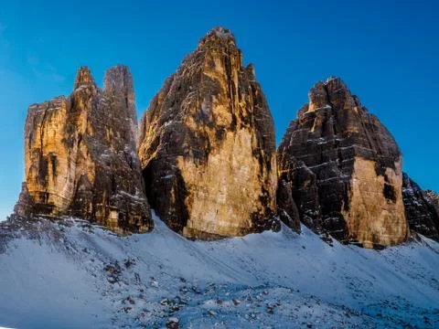 Three peaks of Lavaredo Stock Photos