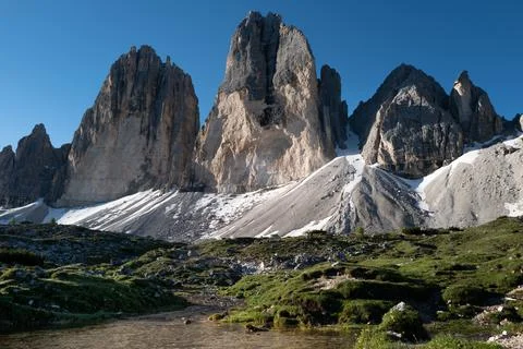 Three peaks of Lavaredo Stock Photos