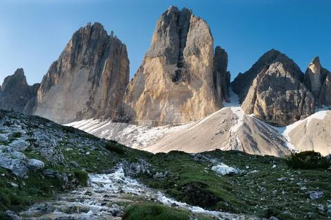 Three peaks of Lavaredo Stock Photos