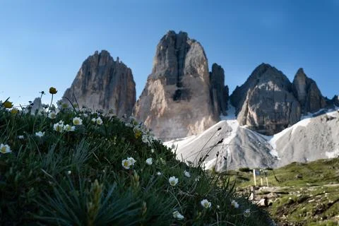 Three peaks of Lavaredo Stock Photos