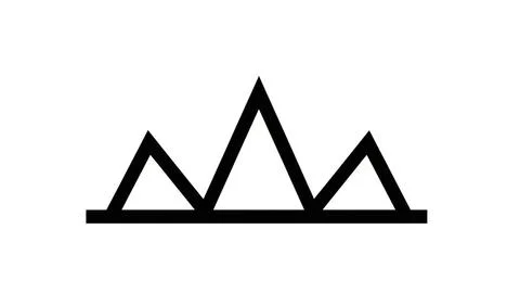 Three peaks mountain range Stock Illustration