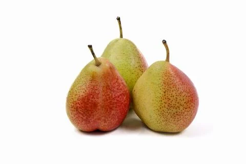 Three pears isolated on a white background Stock Photos