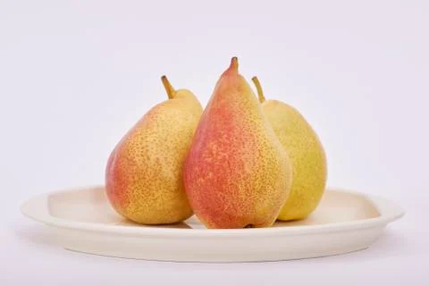Three Pears on white background Stock Photos
