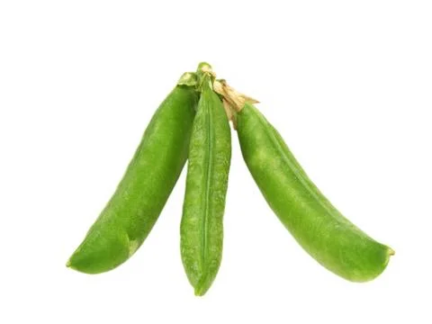 Three peas pods.isolated. Stock Photos